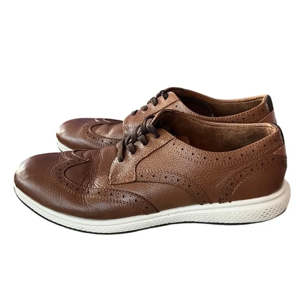 Florsheim Kids Shoes Size 5.5 M Brown Leather Comforttech Sneaker Style